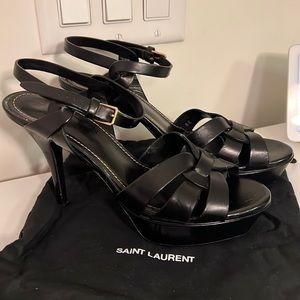 YSL tribute Black Leather sandals